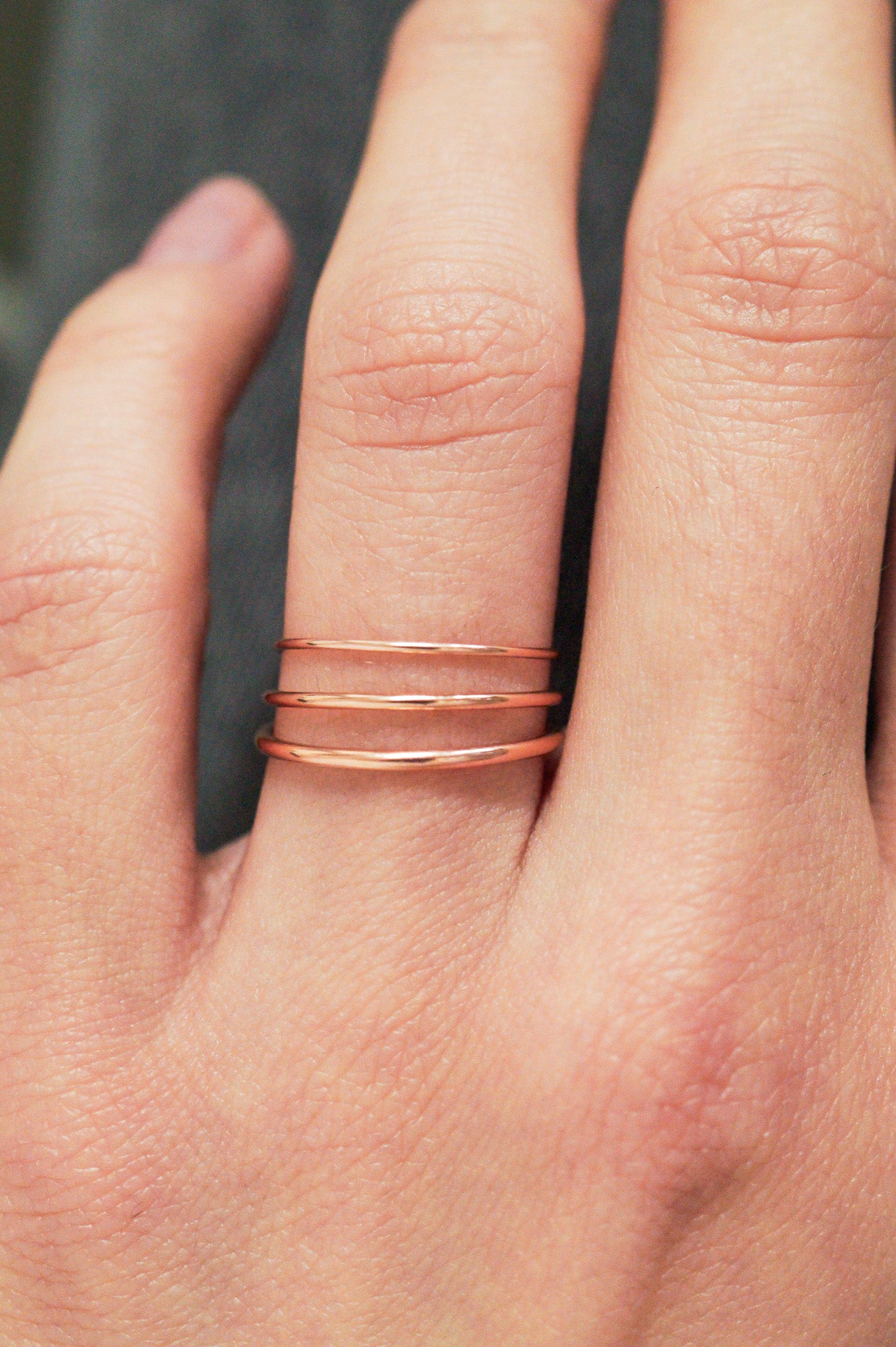 Simple Stacking Set Of 3 Rings, Gold Fill, Rose Gold Fill or Sterling Silver