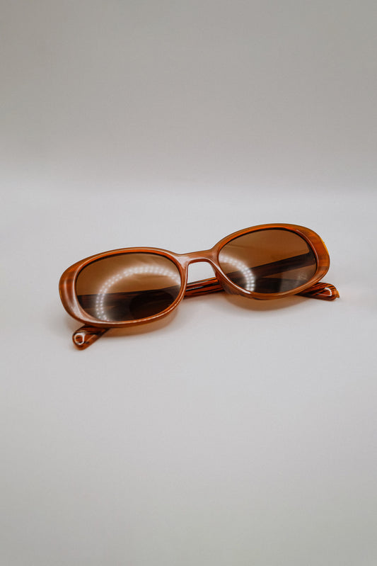 Brown Oval Sunglasses