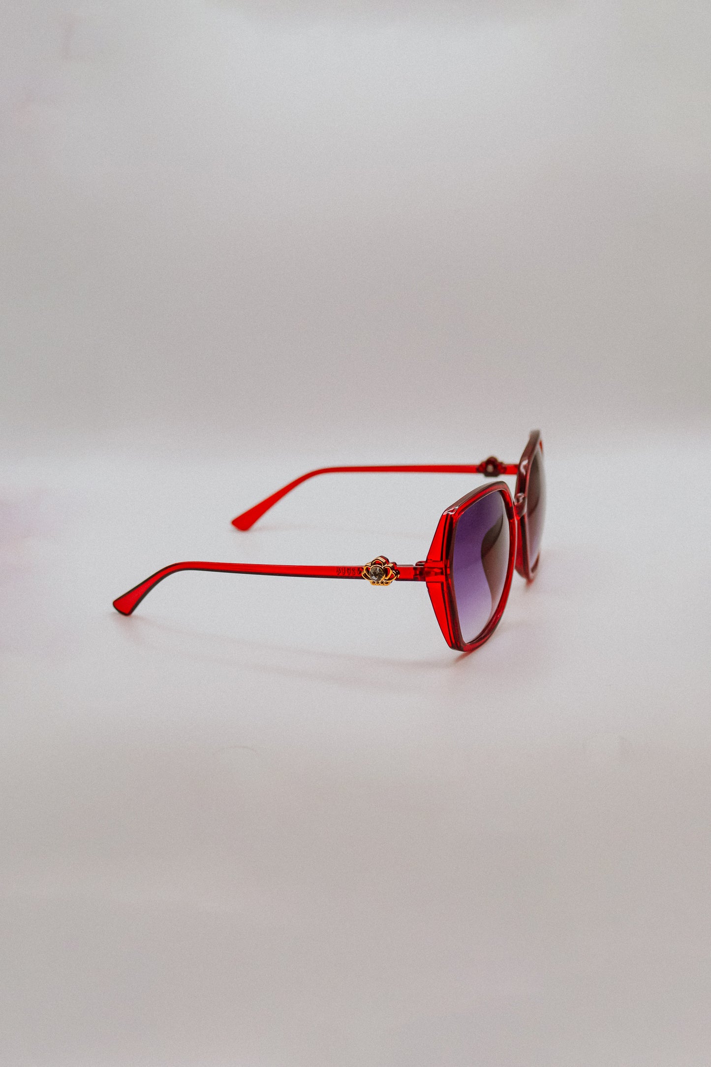 Maroon Hexagon Sunglasses