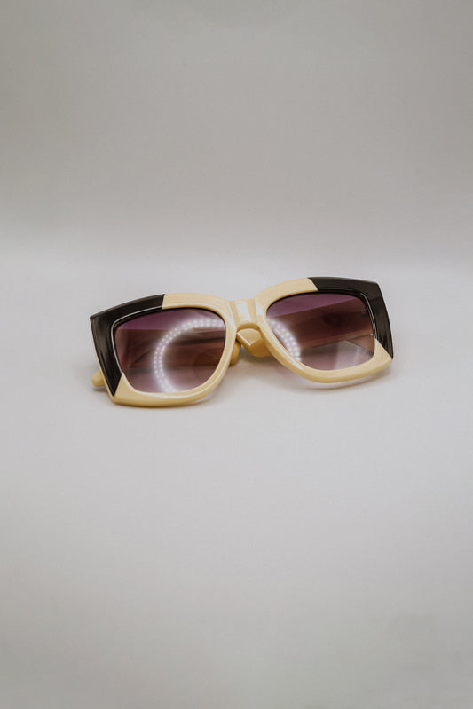 Oversized Black & White Sunglasses
