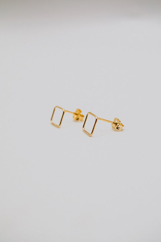 Square Stud Earrings, Gold Fill or Sterling Silver