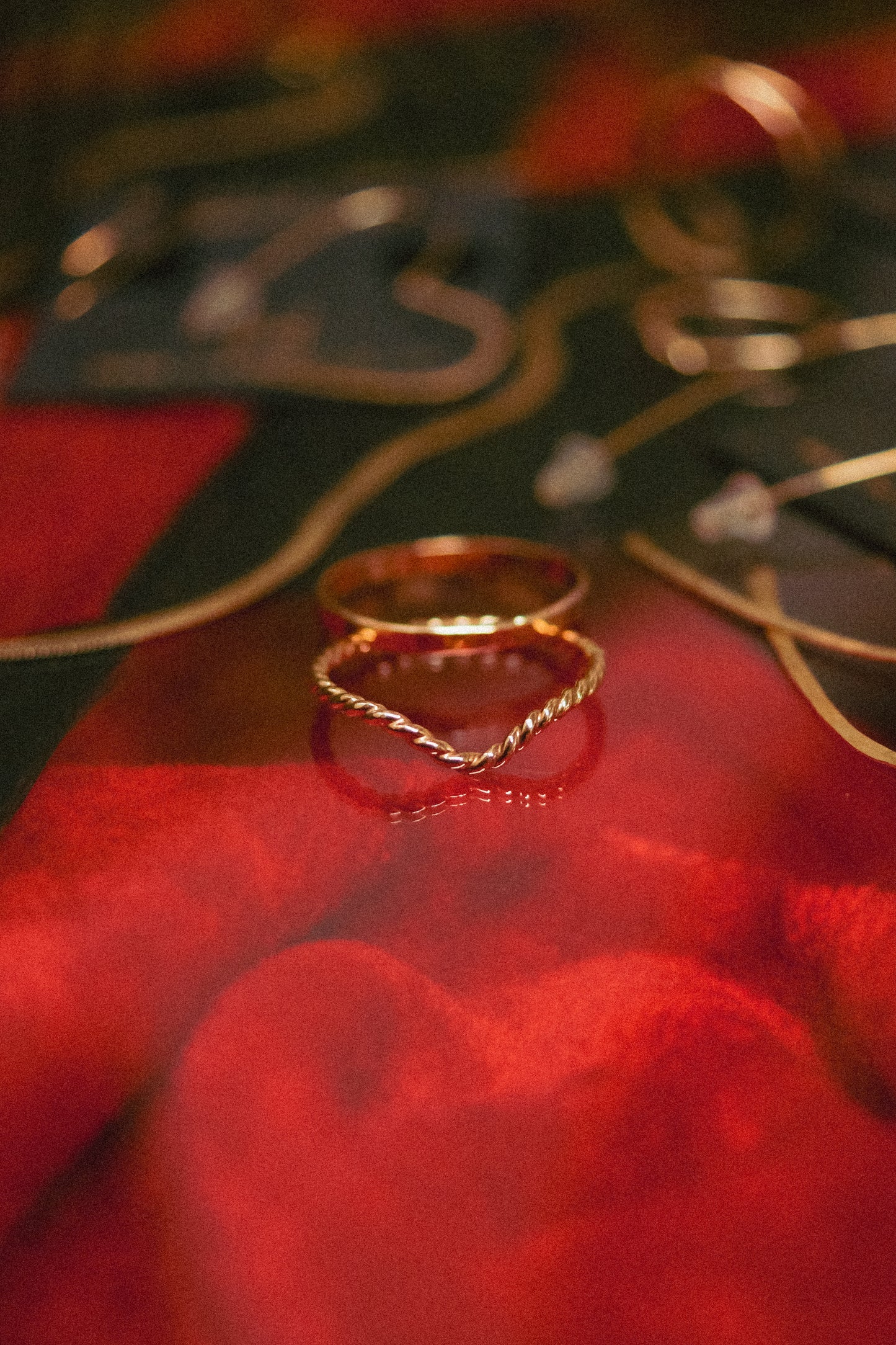 Twist Teardrop Ring, 14K Rose Gold Fill