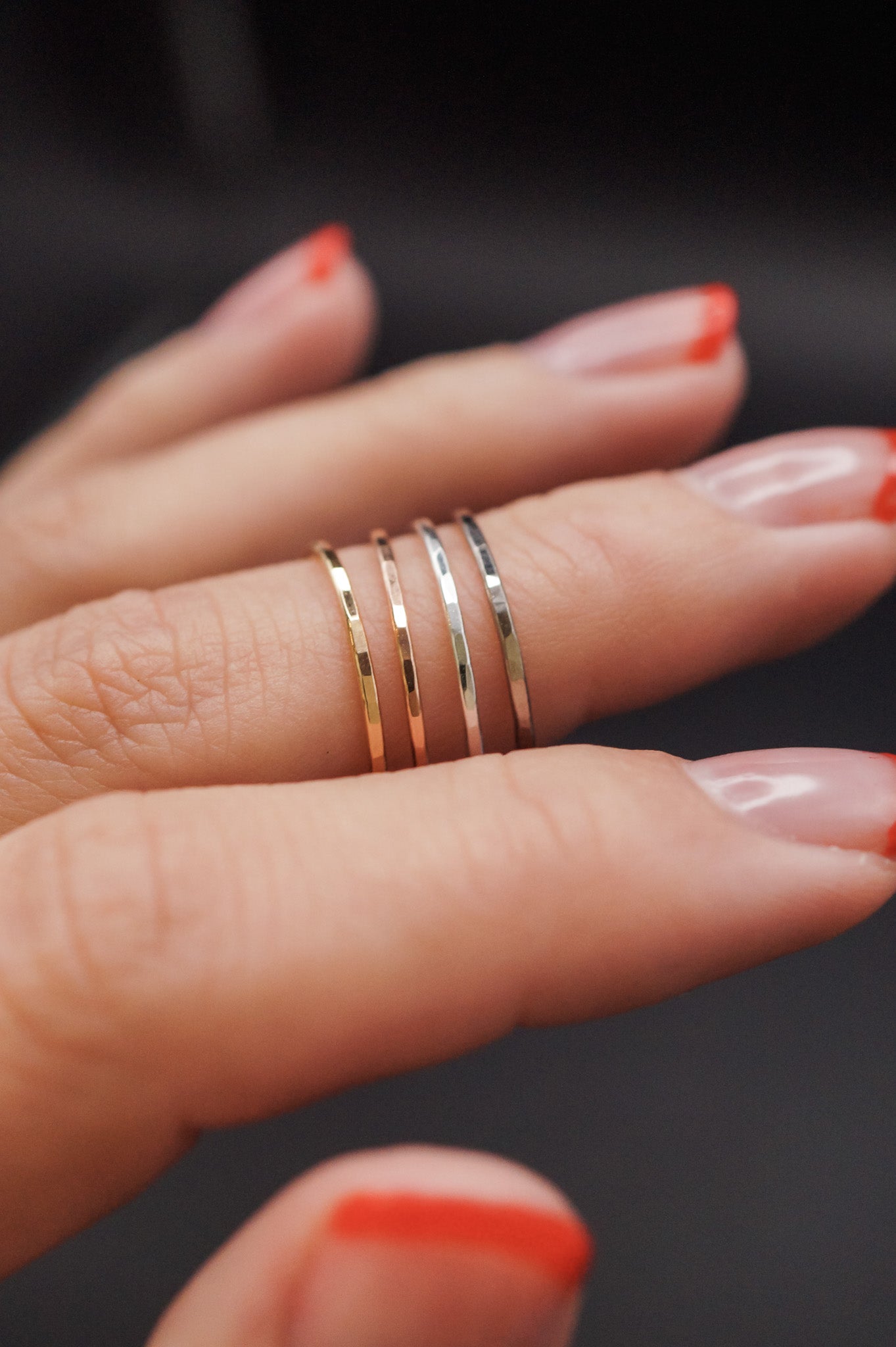 Medium Thick Ring, Solid 14K Rose Gold