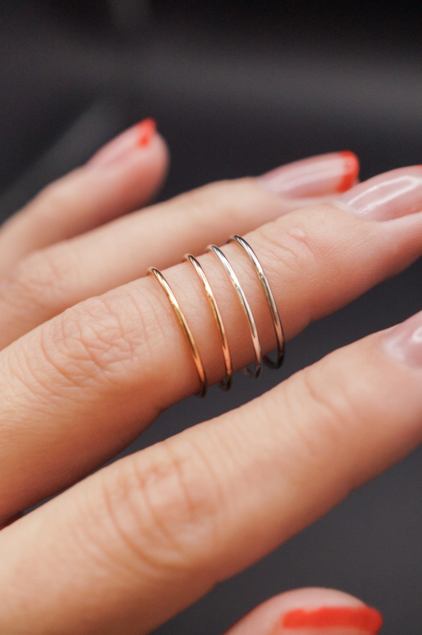 Medium Thick Ring, Solid 14K Rose Gold