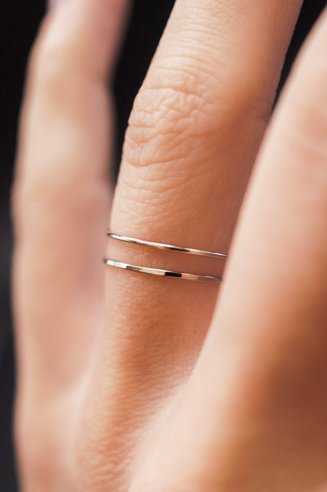 Ultra Thin Ring, Solid 14K White Gold