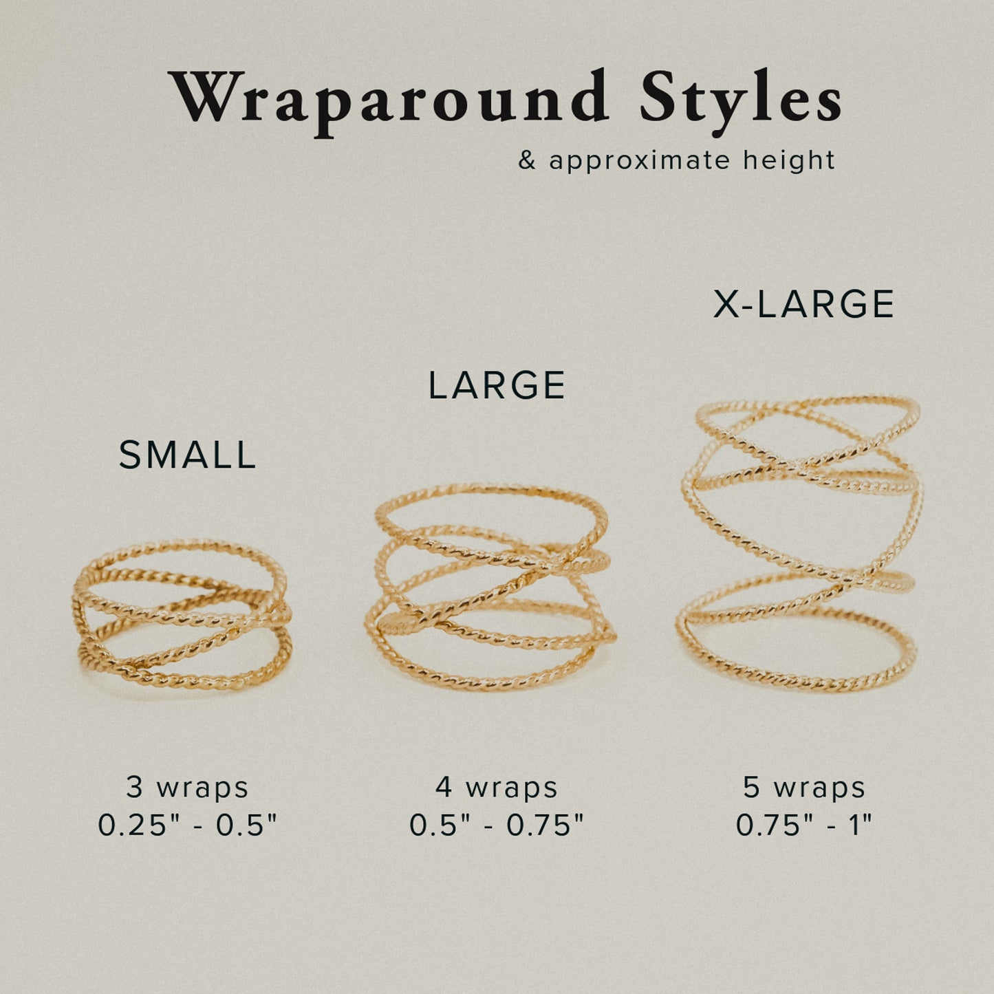 Extra Large Twist Wraparound Ring, 14K Rose Gold Fill