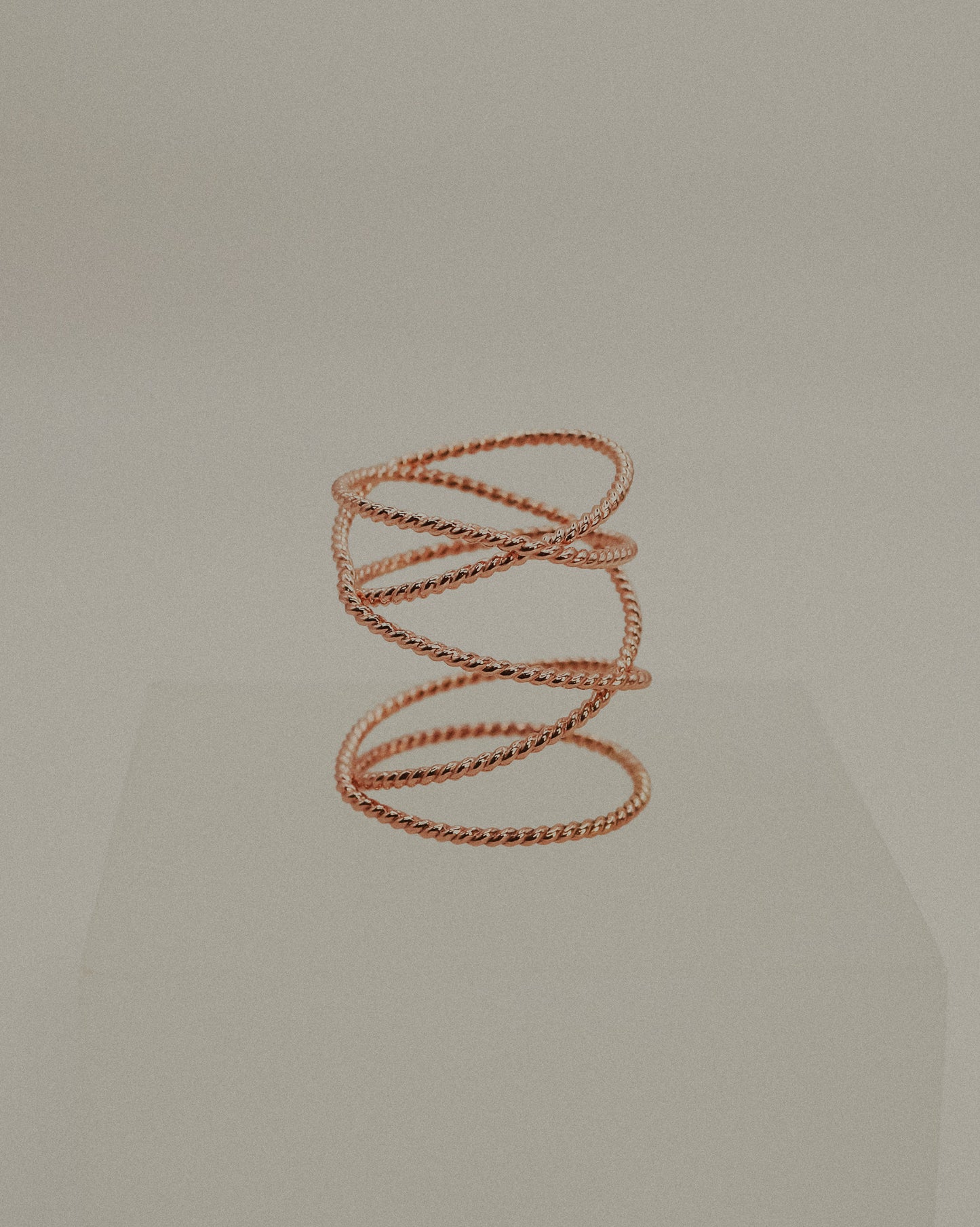Extra Large Twist Wraparound Ring, 14K Rose Gold Fill
