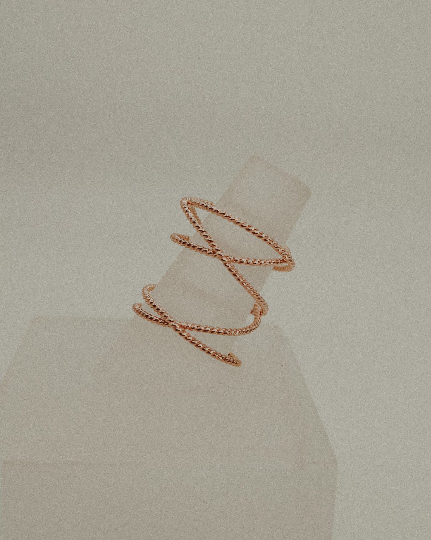 Extra Large Twist Wraparound Ring, 14K Rose Gold Fill