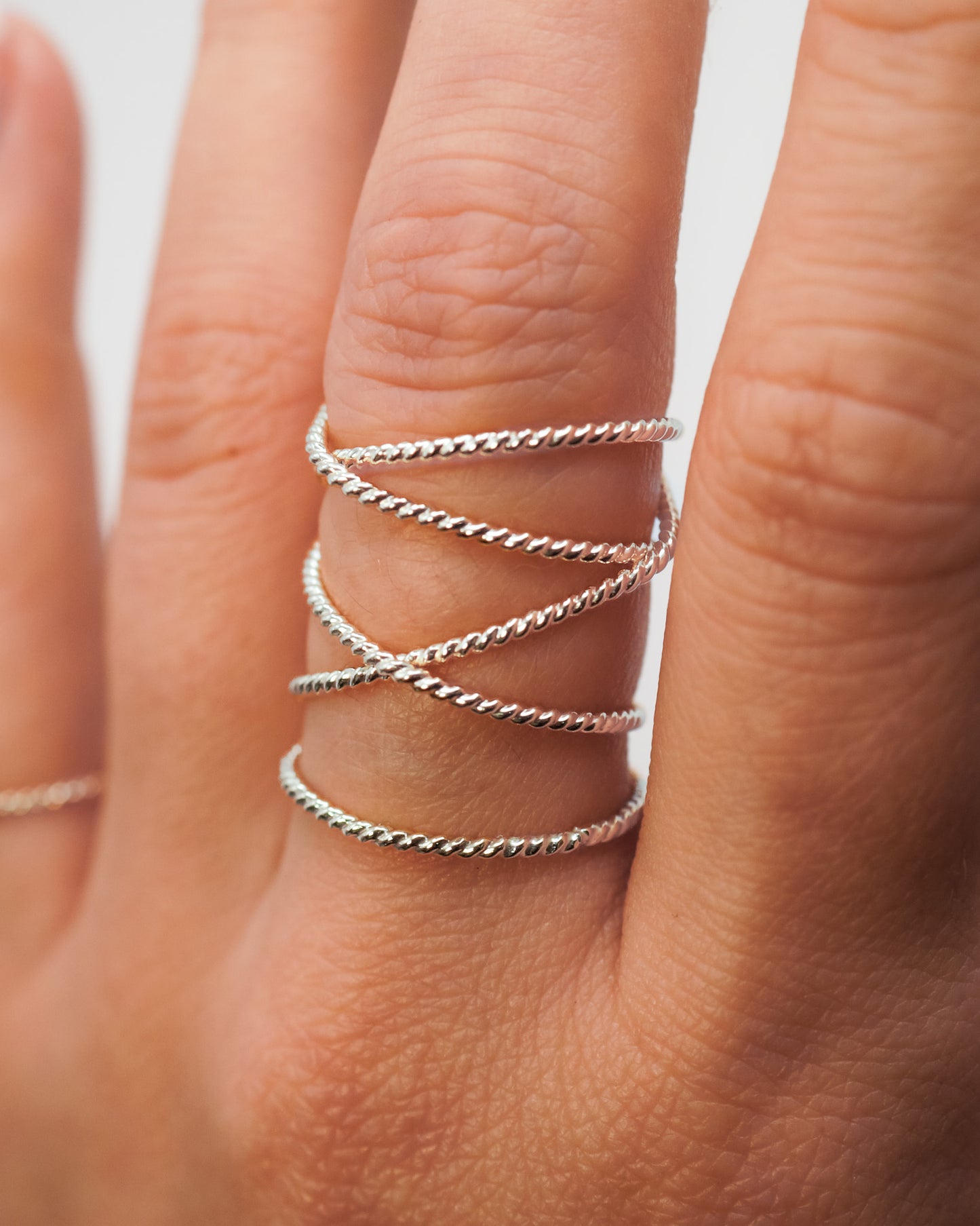 Extra Large Twist Wraparound Ring, Sterling Silver