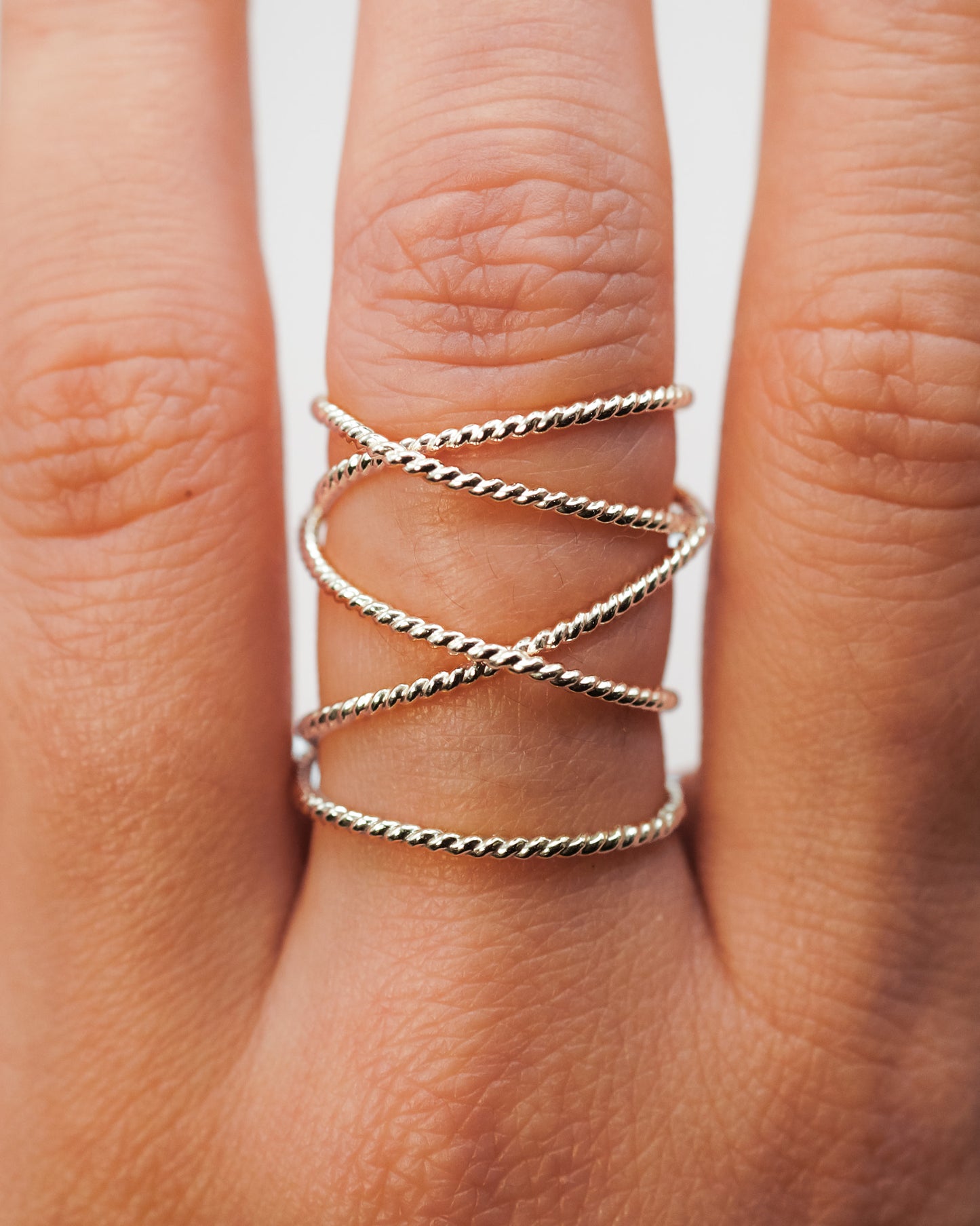 Extra Large Twist Wraparound Ring, Sterling Silver