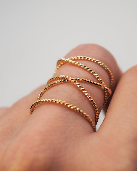 Extra Large Twist Wraparound Ring, 14K Gold Fill