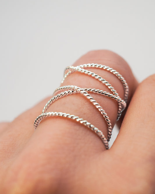Extra Large Twist Wraparound Ring, Sterling Silver