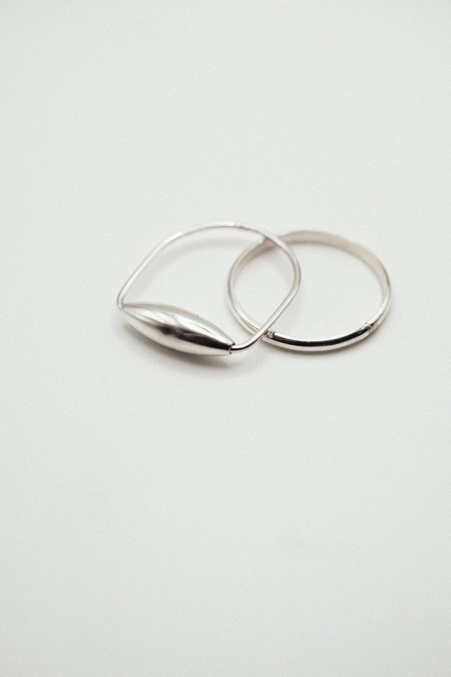Baguette Spinner Ring Set of 2, Sterling Silver