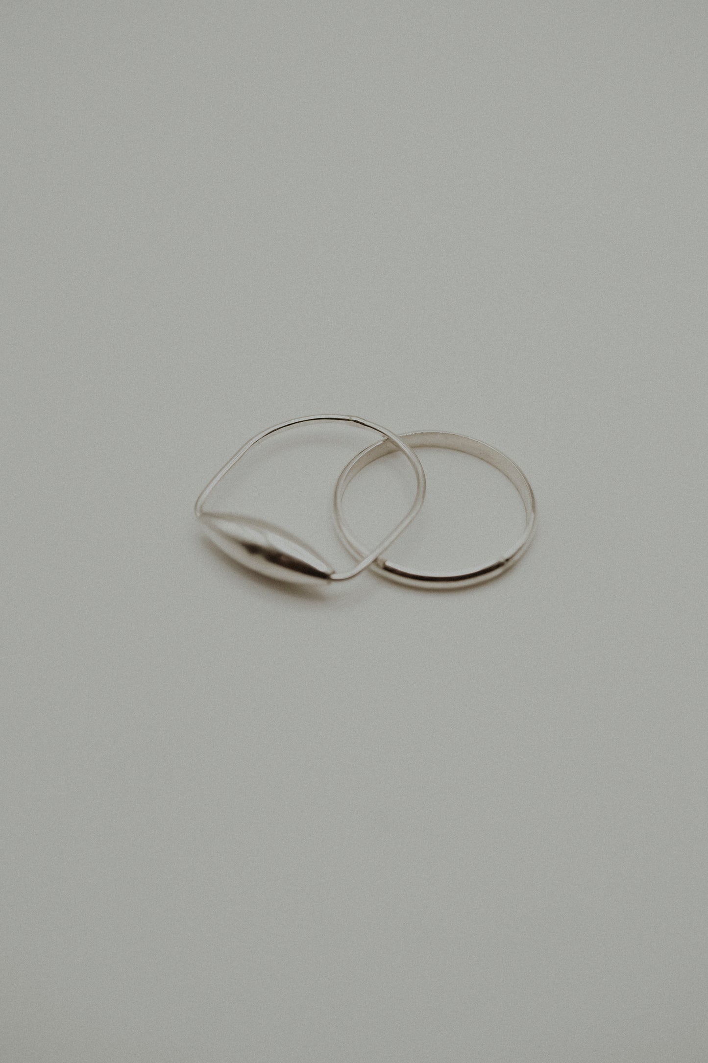 Baguette Spinner Ring Set of 2, Sterling Silver