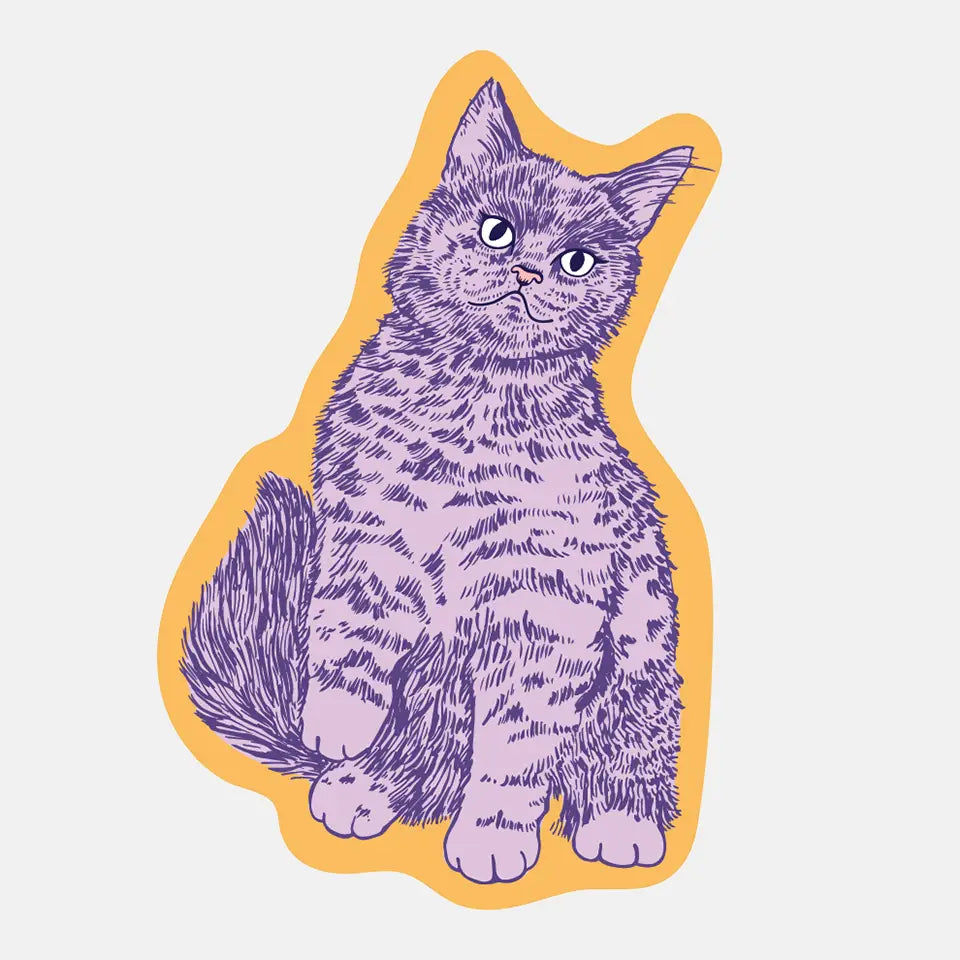 Purple Cat Sticker