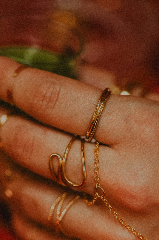 Twist Interlocking Set of 3 Rings, Sterling Silver