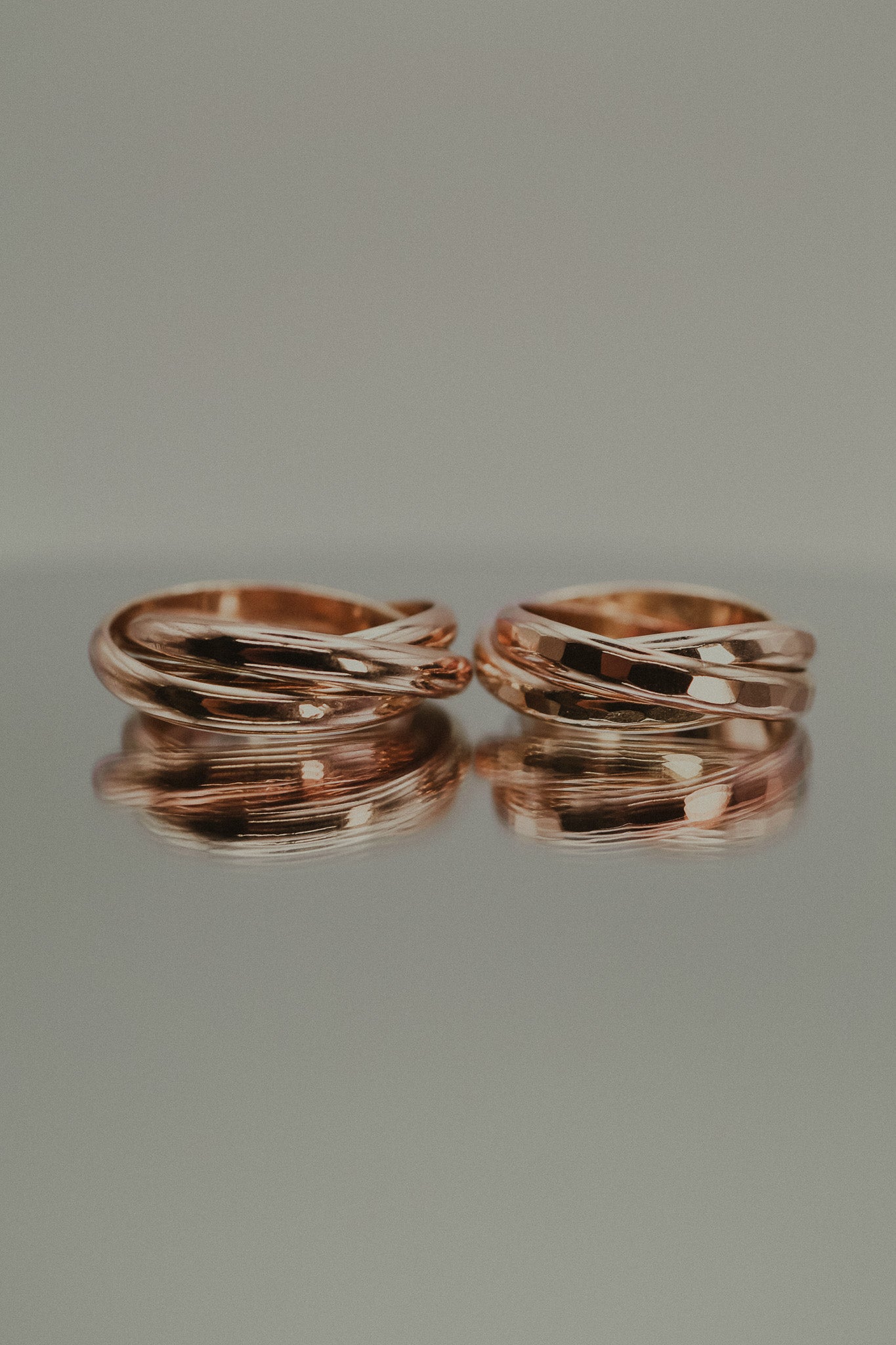 Chunky Interlocking Ring, 14K Rose Gold Fill