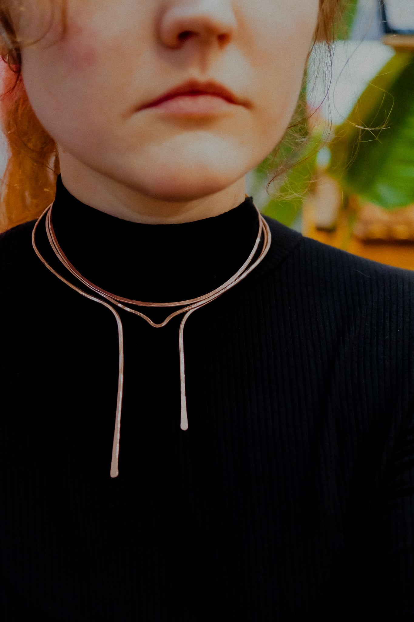 Teardrop Collar Necklace, Gold Fill, Rose Gold Fill, or Sterling Silver