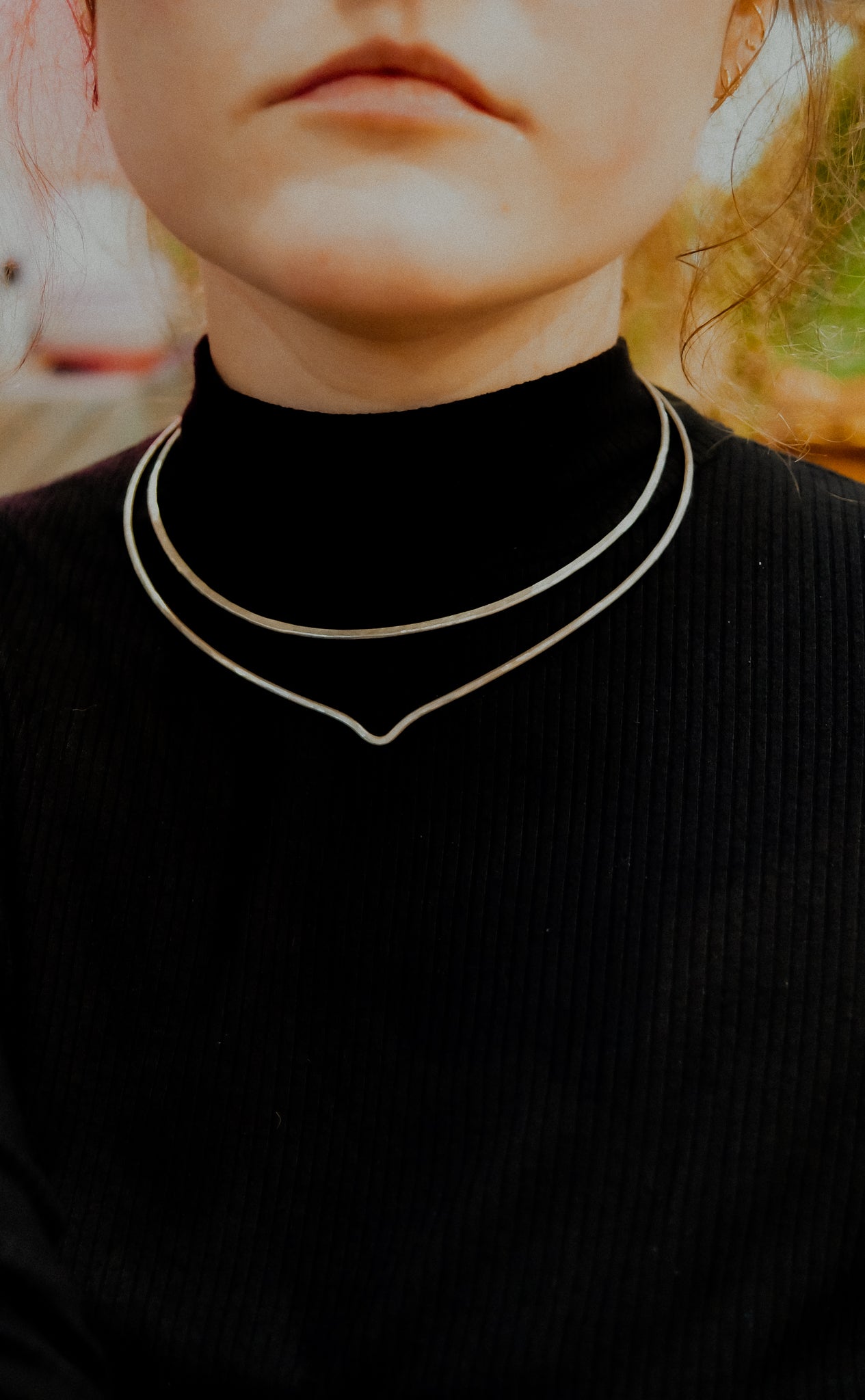 Hammered Collar Necklace, Gold Fill, Rose Gold Fill, or Sterling Silver