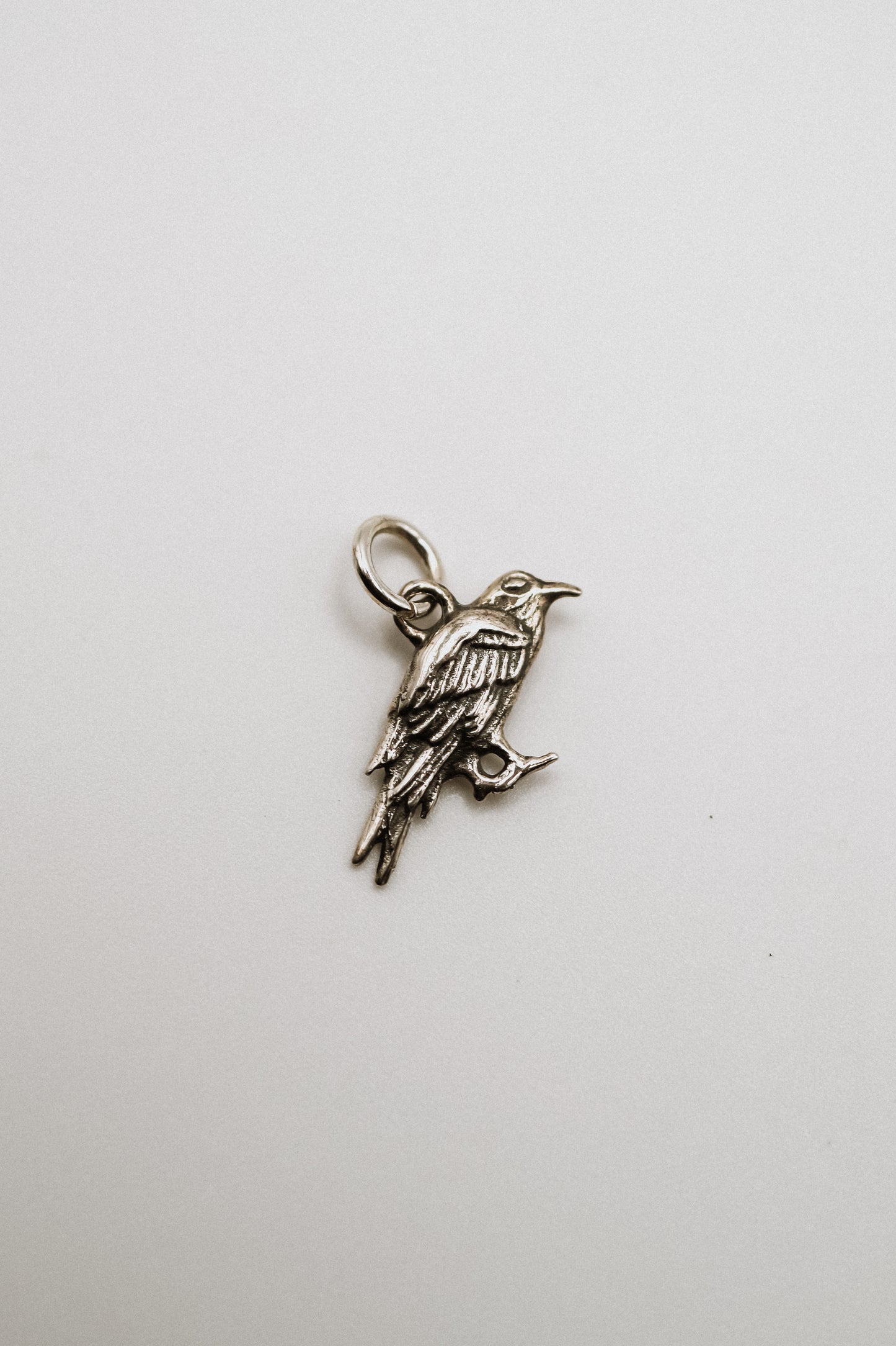 Crow Charm, Sterling Silver