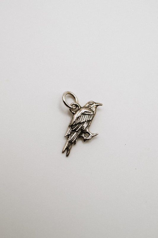 Crow Charm, Sterling Silver