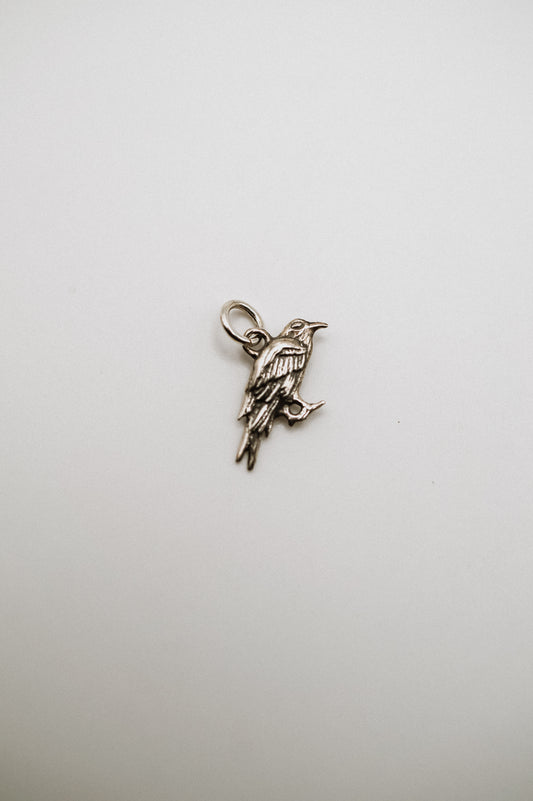 Crow Charm, Sterling Silver