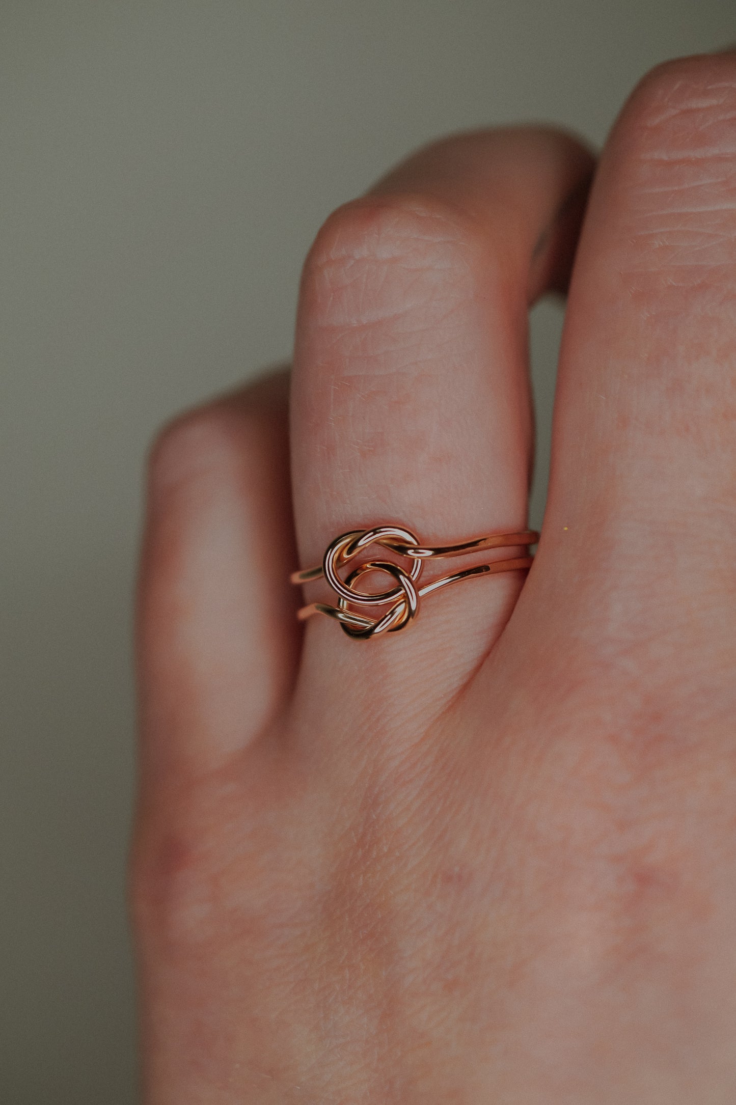 Double Knot Ring, 14K Rose Gold Fill