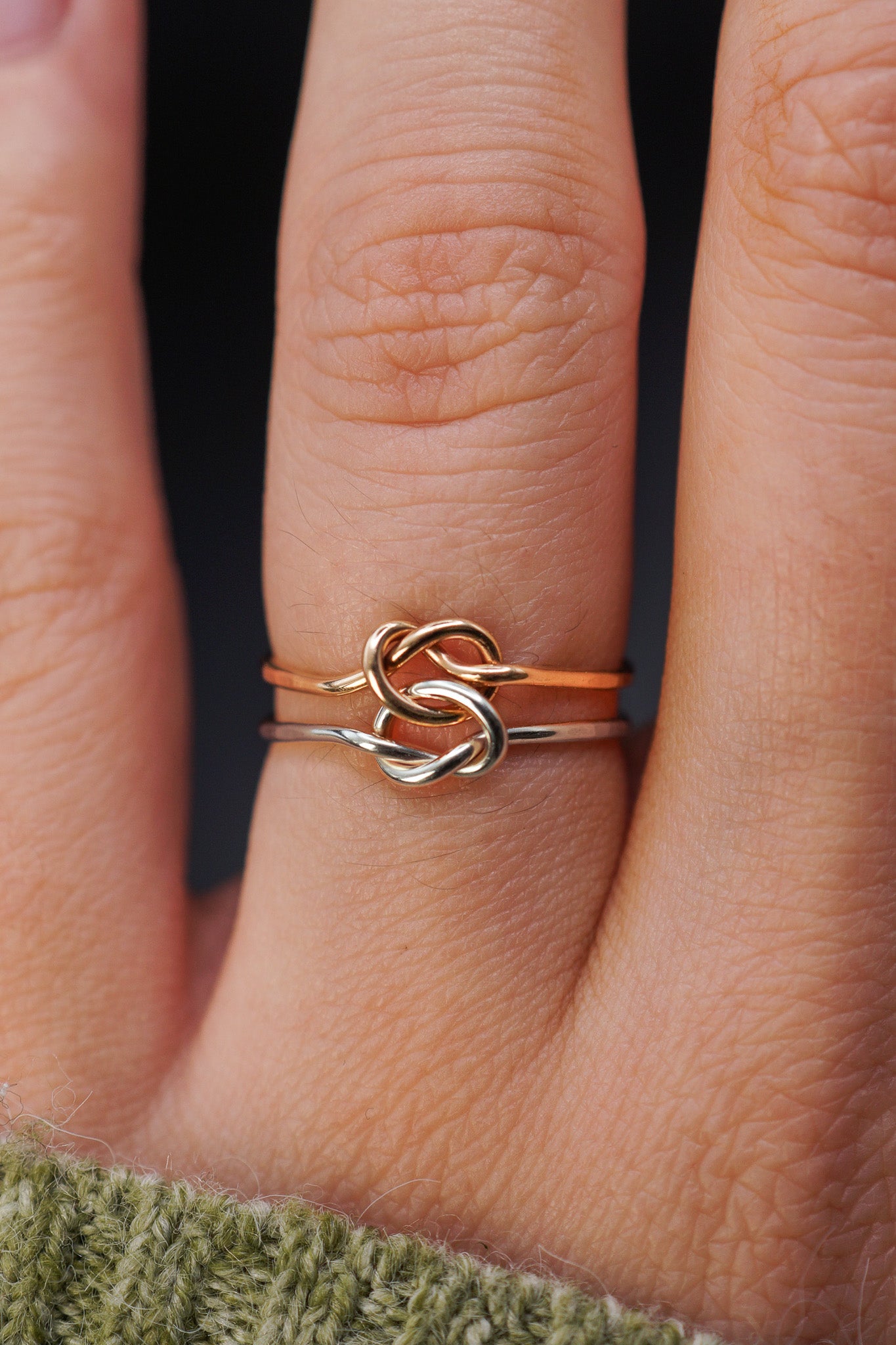 Double Knot Ring, Mixed Metal