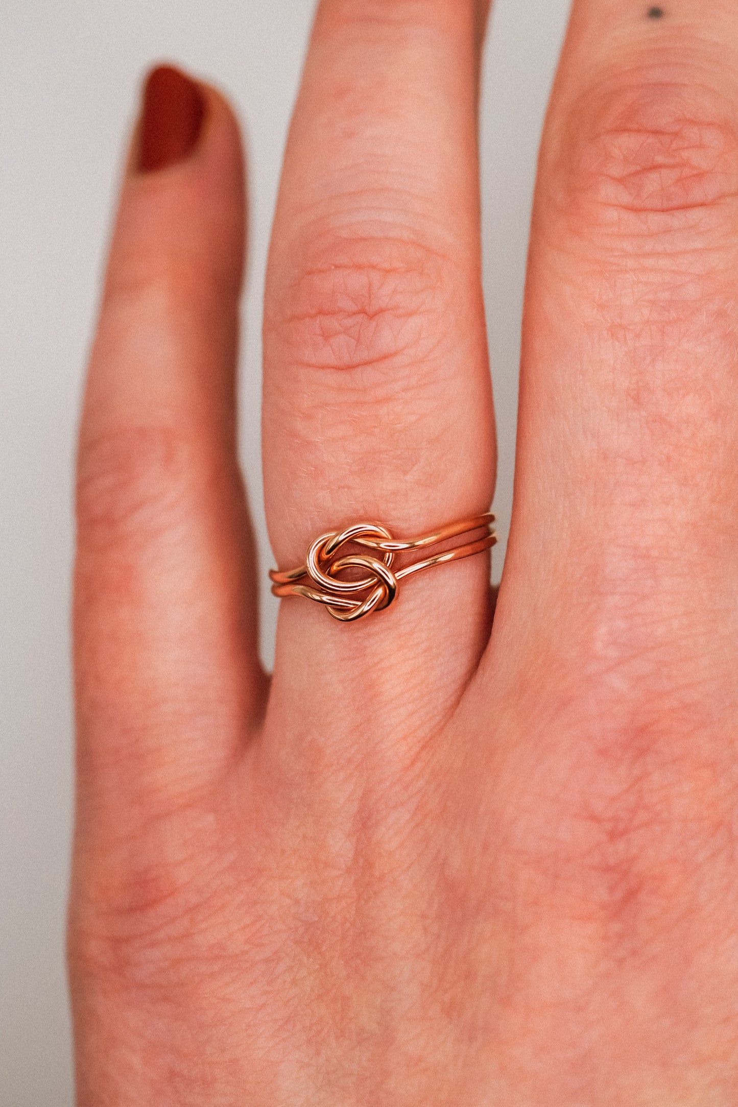 Double Knot Ring, 14K Rose Gold Fill