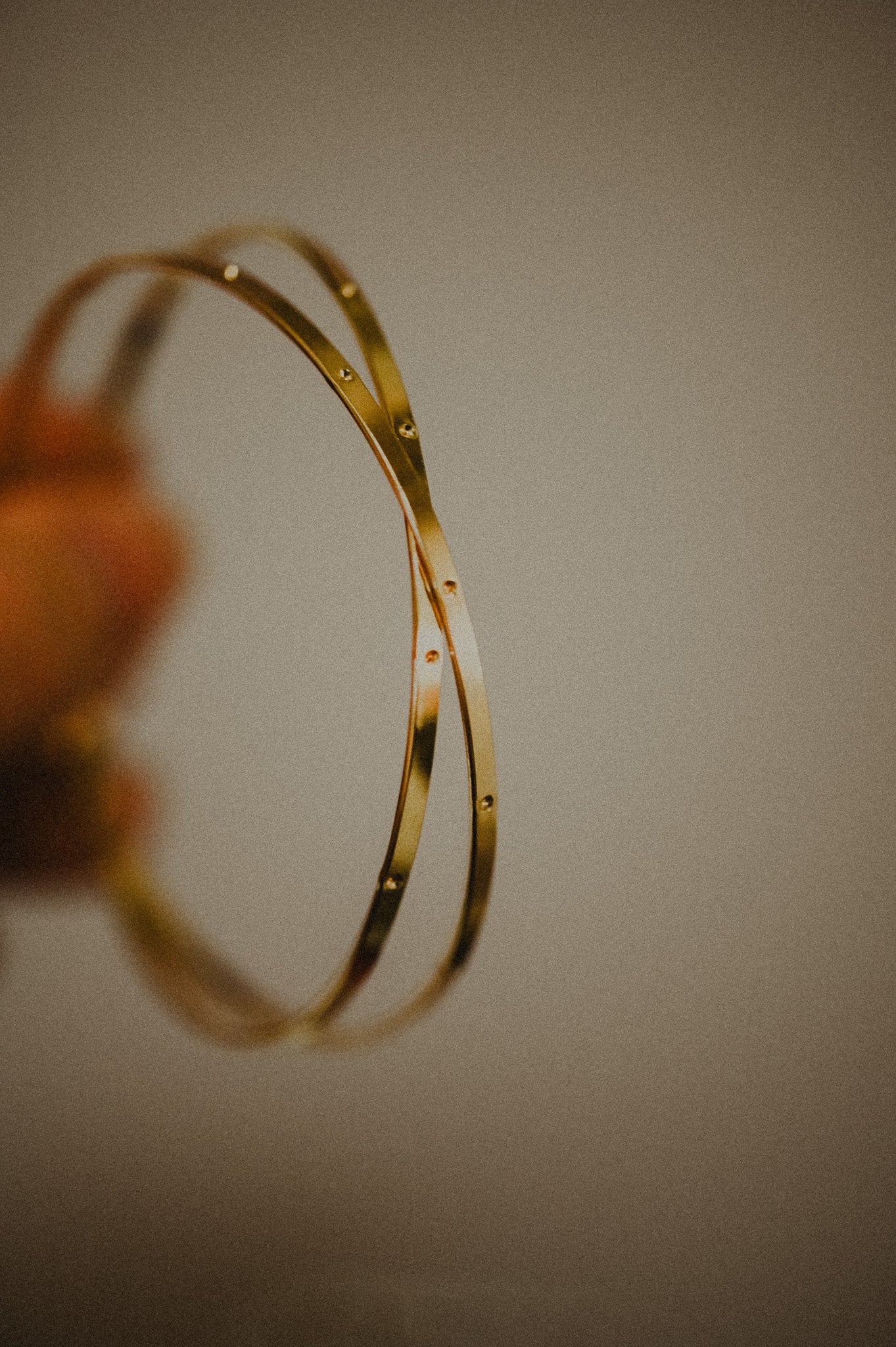 Dot Bangle Bracelet, Gold Fill, Rose Gold Fill or Sterling Silver