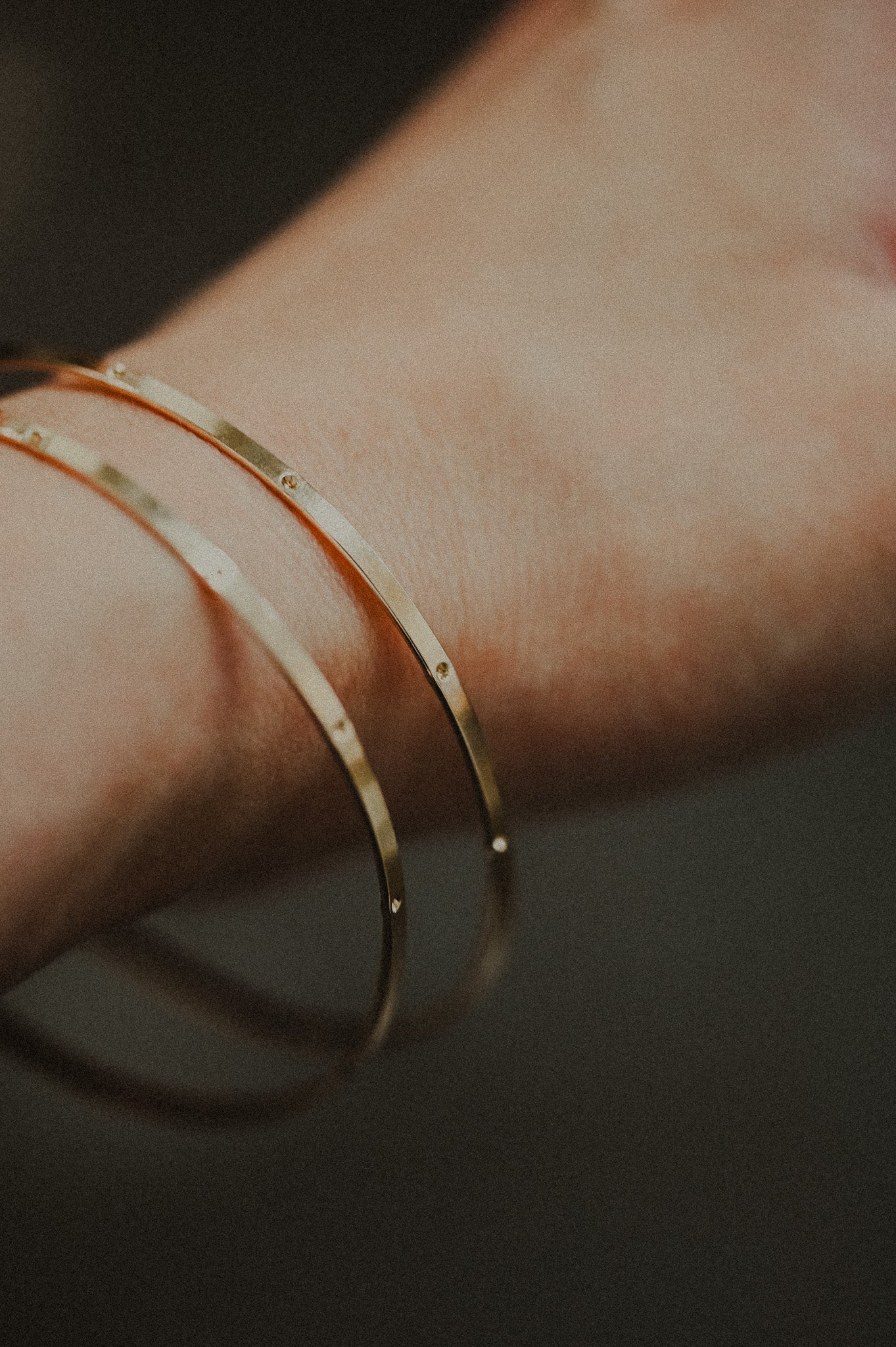 Dot Bangle Bracelet, Gold Fill, Rose Gold Fill or Sterling Silver