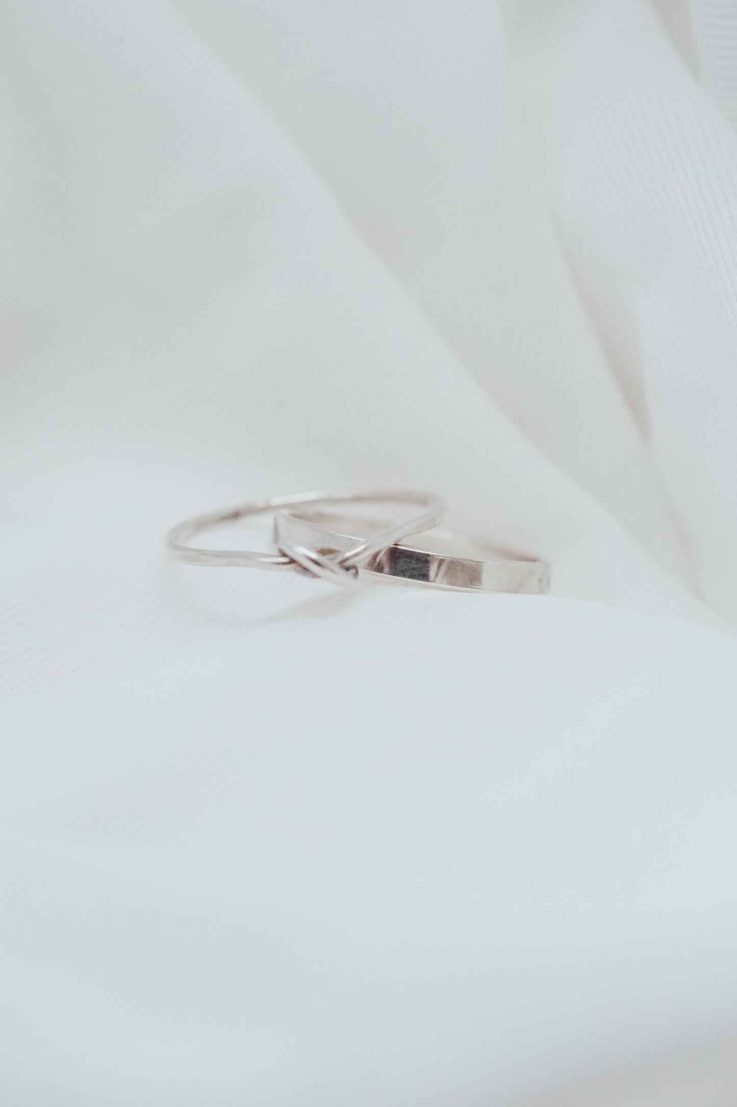 Mirror Knot Set of 2 Stacking Rings, Gold Fill, Rose Gold Fill or Sterling Silver