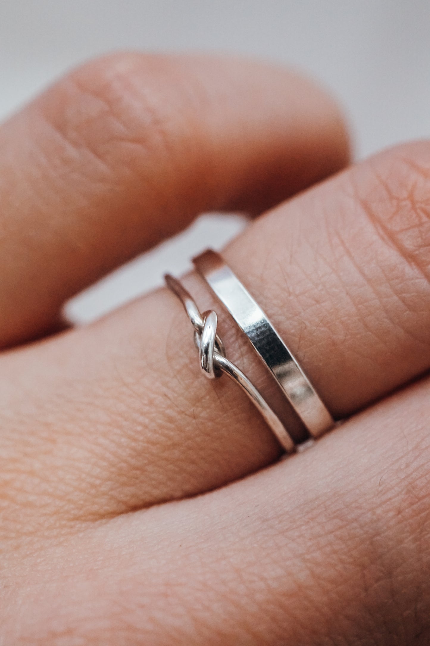 Mirror Knot Set of 2 Stacking Rings, Gold Fill, Rose Gold Fill or Sterling Silver