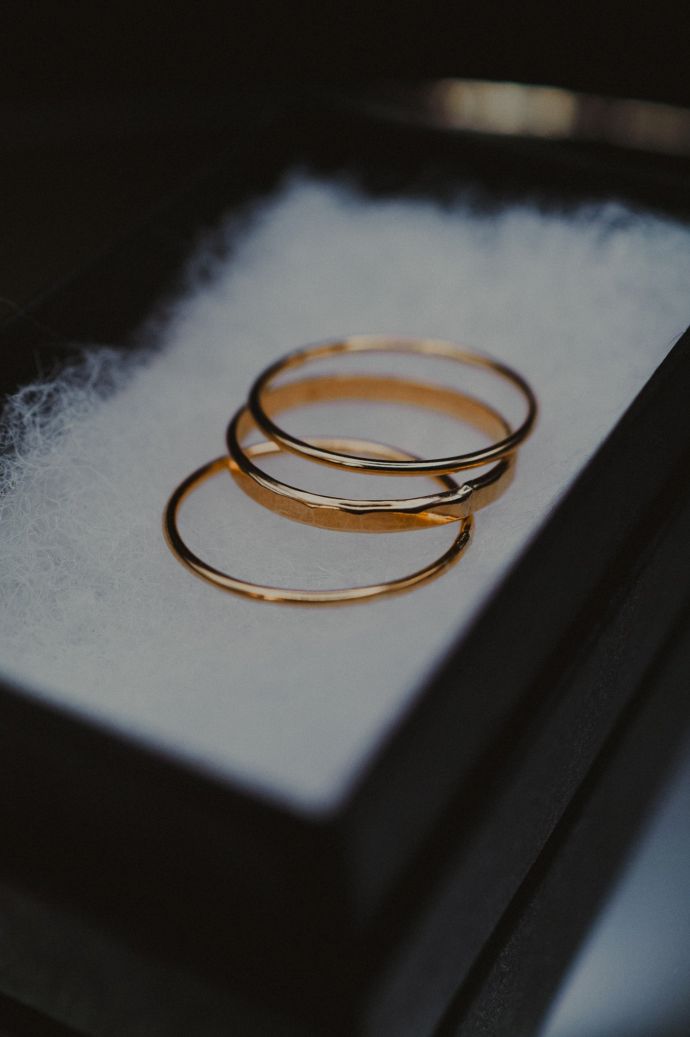 Extra Thick and Medium Thick Set of 3 Stacking Rings, Gold Fill, Rose Gold Fill or Sterling Silver