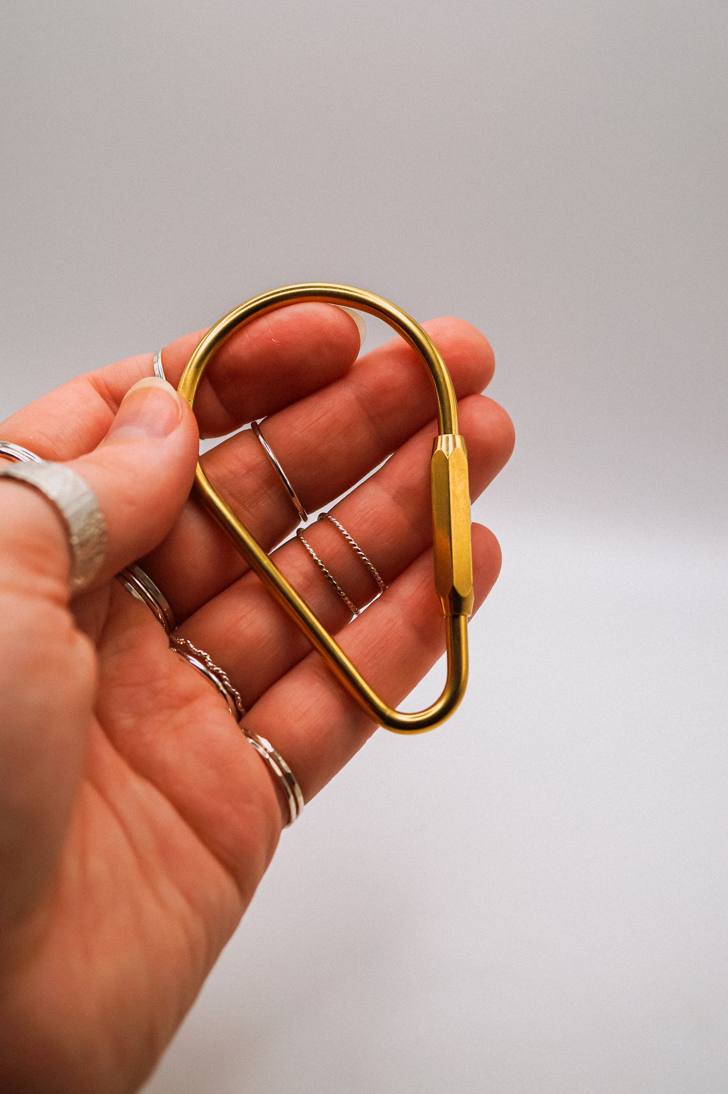 Gold Metal Geometric Key Ring
