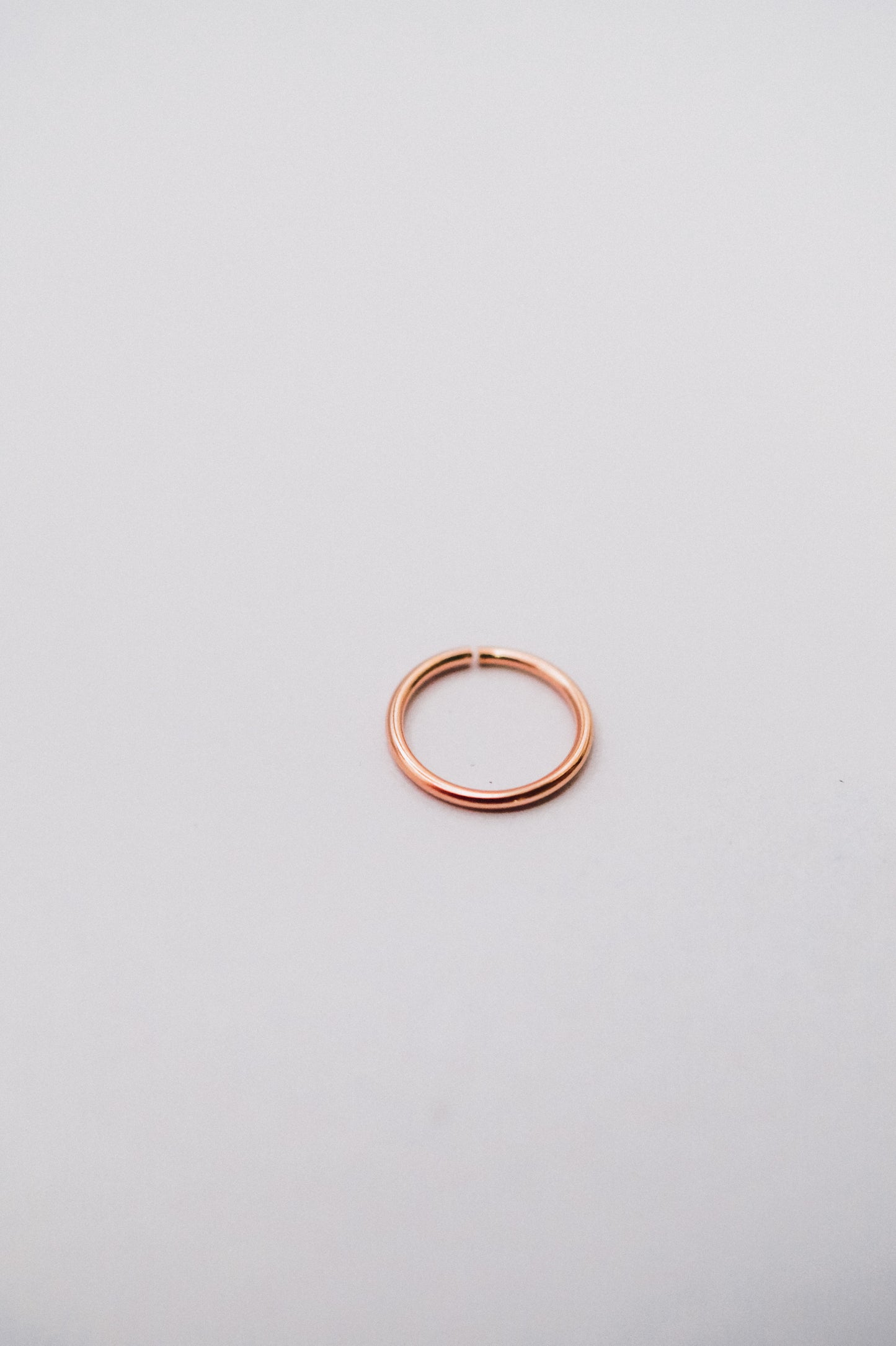 Nose or Lip Ring Huggie Hoop in Solid Gold, Rose Gold or White Gold