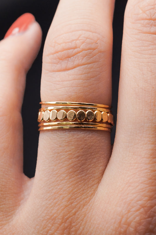 The Minimal Bead Set of 5 Stacking Rings, Gold Fill, Rose Gold Fill or Sterling Silver
