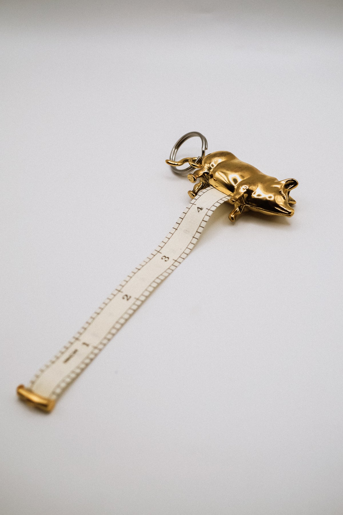 Metal Pig Tape Measure Keychain