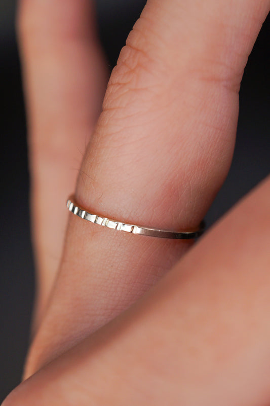 Half Lined Ring, Sterling Silver