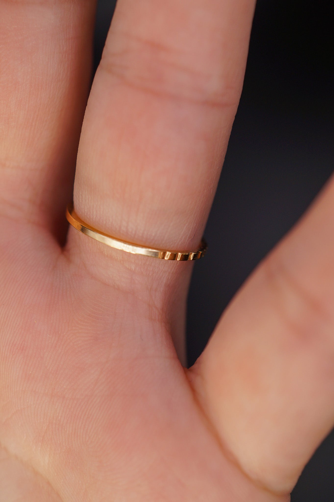 Half Lined Ring, 14K Gold Fill