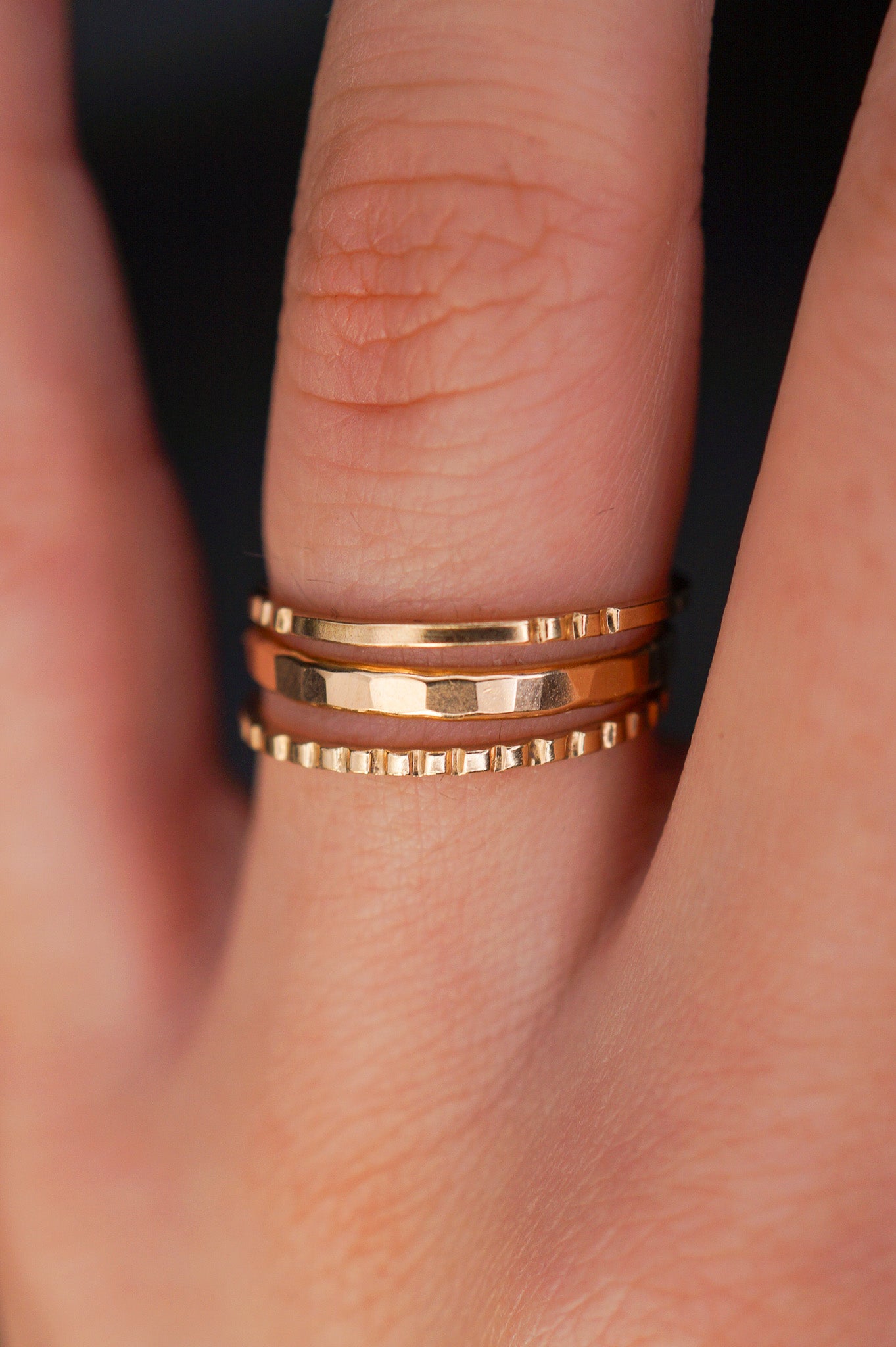 Half Lined Ring, 14K Gold Fill