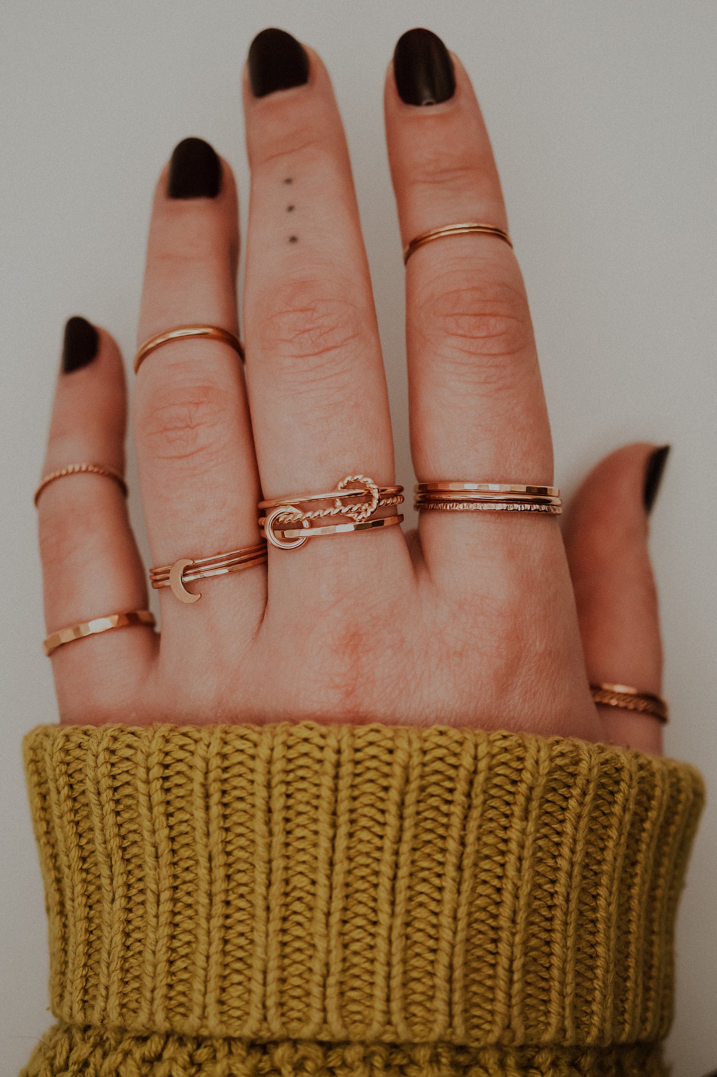 Twist Ladder Link Ring, 14K Rose Gold Fill
