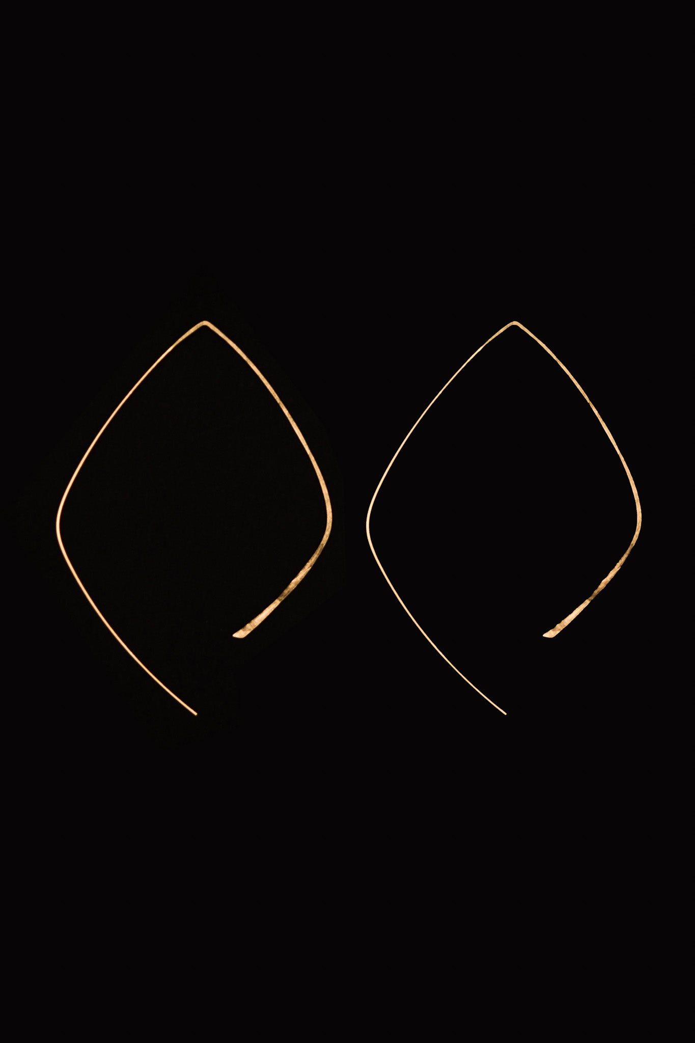 Teardrop Threader Hoop Earrings, Gold Fill, Rose Gold Fill, or Sterling Silver