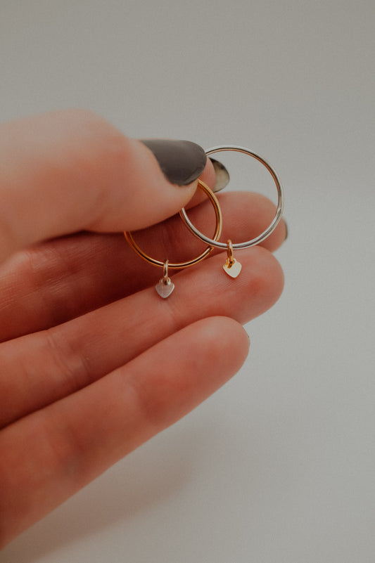 Bestie Charm Ring Set of 2, Mixed Metals