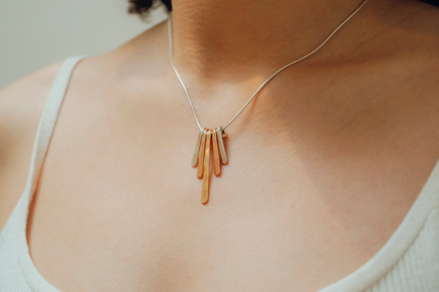 Mini Sunburst Necklace, Gold Fill, Rose Gold Fill, or Sterling Silver