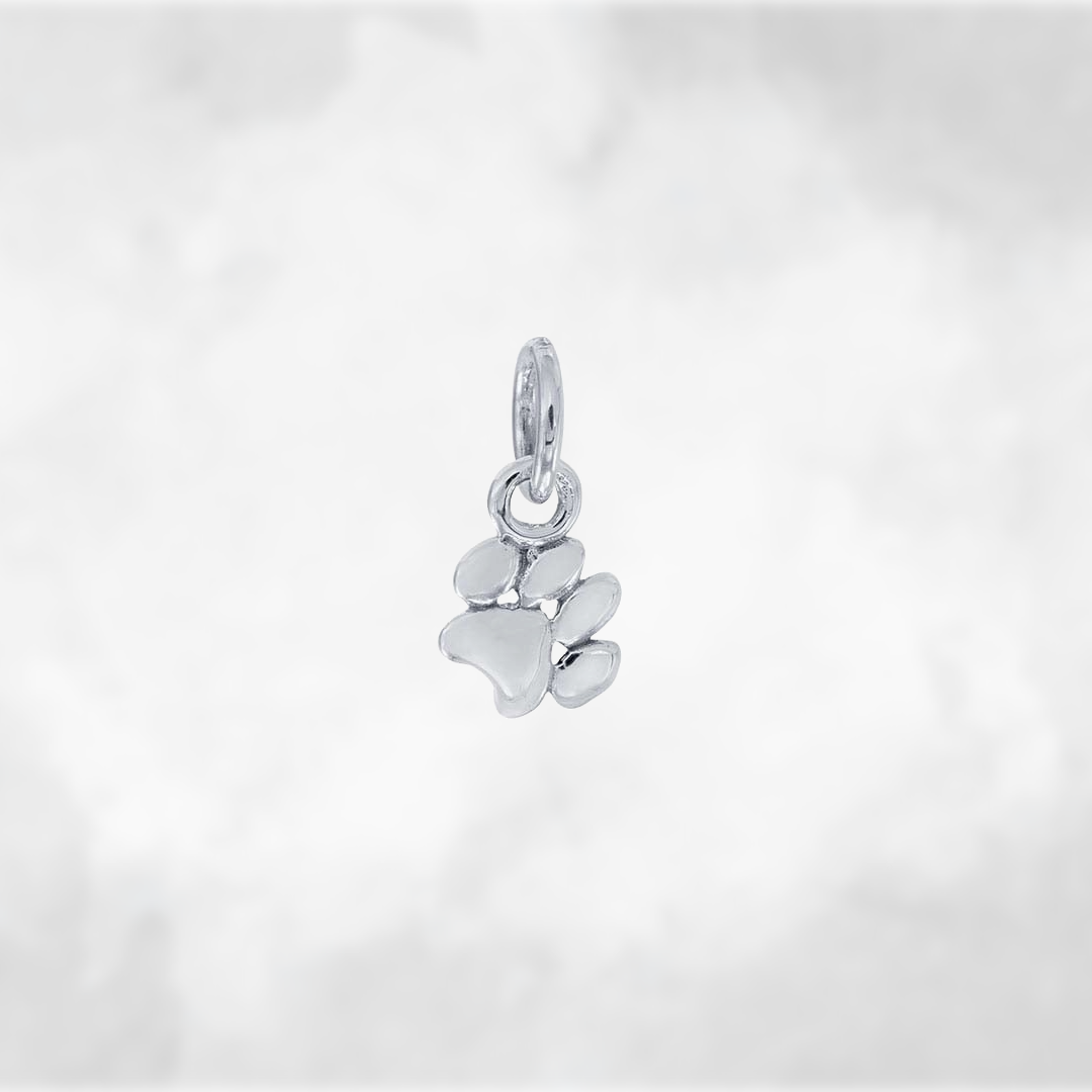 Paw Print Charm, Sterling Silver