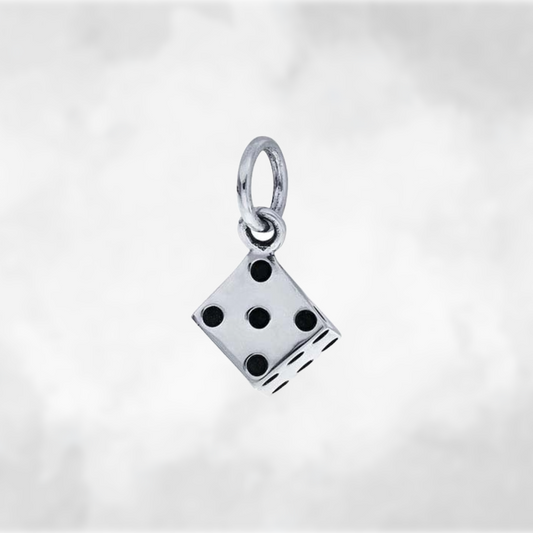 Lucky Dice Charm, Sterling Silver