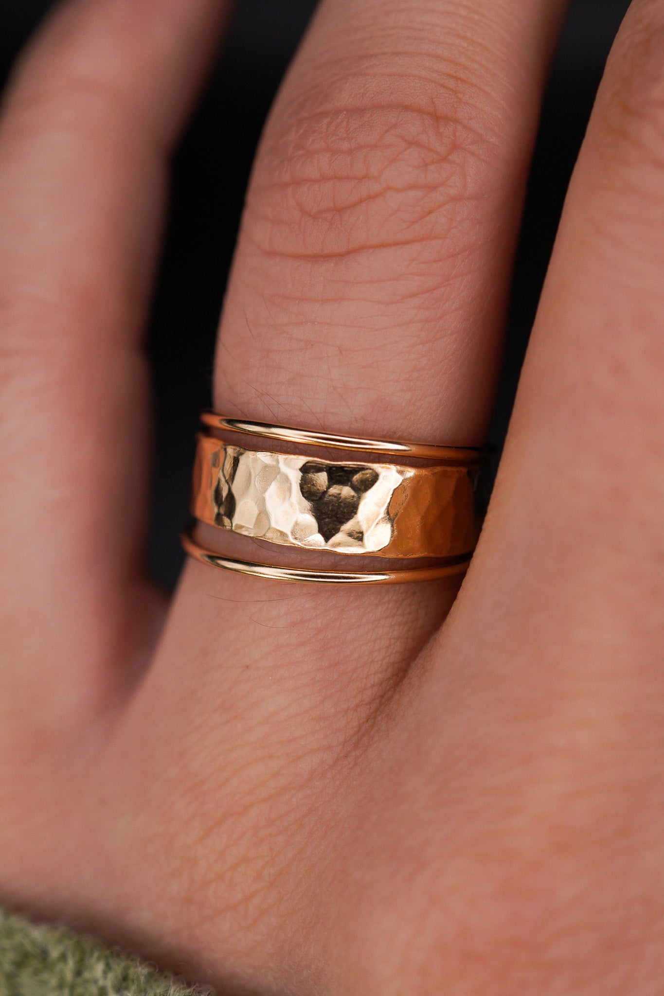 Pebbled Essential Set of 3 Stacking Rings, Gold Fill, Rose Gold Fill or Sterling Silver