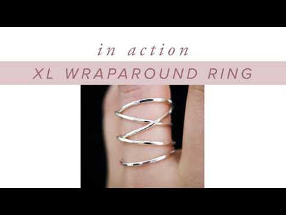 Extra Large Wraparound Ring, Solid 14K Rose Gold