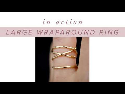 Large Wraparound Ring, Solid 14K Rose Gold